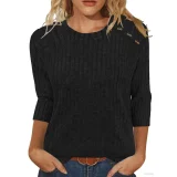 Solid Coloar O Neck T Shirt GYZY-6689