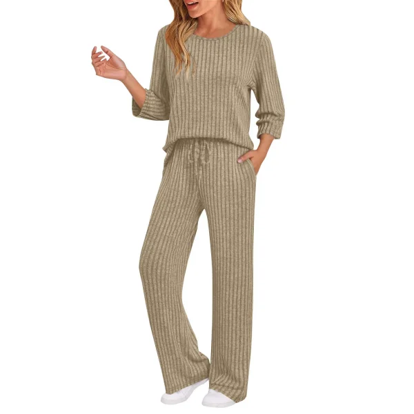Long Sleeve Solid Color Two Piece Pants Set GYZY-6681