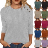 Solid Coloar O Neck T Shirt GYZY-6689