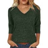 Long Sleeve V Neck T Shirt GYZY-6683