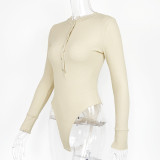 Long Sleeve Rib Solid Bodysuit GZJF-ZJ1207