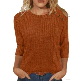 Solid Coloar O Neck T Shirt GYZY-6689
