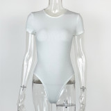 Solid Color Short Sleeve Bodysuit GZJF-ZJ2217