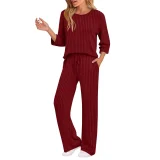 Long Sleeve Solid Color Two Piece Pants Set GYZY-6681