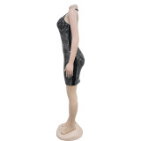 Hot Drill Halterneck Mini Dress GFYX-7179