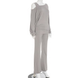 Lantern-Sleeve Flare Pants 2 Piece Set MXBF-Q25ST314