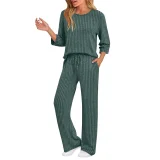 Long Sleeve Solid Color Two Piece Pants Set GYZY-6681