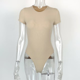 Solid Color Short Sleeve Bodysuit GZJF-ZJ2217