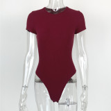 Solid Color Short Sleeve Bodysuit GZJF-ZJ2217
