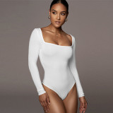 Long Sleeve Square Neck Bodysuit GZJF-ZJ2835
