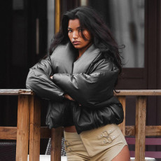 Solid Color Loose Cotton-padded Jacket MXBF-Q25TP296