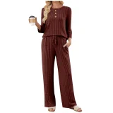 Solid Color Long Sleeve Two Piece Pants Set GYZY-6686