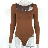 Long Sleeve Square Neck Bodysuit GZJF-ZJ2835