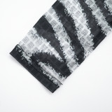 Hollow Out Patchwork Bodysuit Two Piece Pants Set MXBF-J25ST306