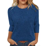 Solid Coloar O Neck T Shirt GYZY-6689