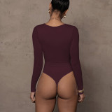 Long Sleeve V Neck Bodysuit GZJF-ZJ2201