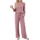 Solid Color Long Sleeve Two Piece Pants Set GYZY-6686