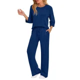Long Sleeve Solid Color Two Piece Pants Set GYZY-6681