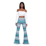 Print Casual Flare Pants GXYF-2192