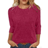 Solid Coloar O Neck T Shirt GYZY-6689