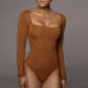 Long Sleeve Square Neck Bodysuit GZJF-ZJ2835