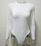 Long Sleeve Solid Color Skinny Bodysuit GZJF-ZJ1202
