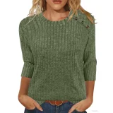 Solid Coloar O Neck T Shirt GYZY-6689