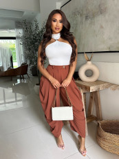 Fashion Solid Color Flower Bud Pants SFY-795