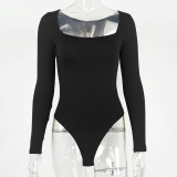 Long Sleeve Square Neck Bodysuit GZJF-ZJ2835