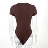 Solid Color Short Sleeve Bodysuit GZJF-ZJ2217