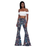 Print Casual Flare Pants GXYF-2192