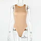 Solid Color Sleeveless Bodysuit GZJF-ZJ1265