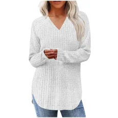 Loose V Neck Long Sleeve T Shirts GYZY-6685