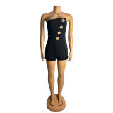 Wrap Chest Solid Color Romper GZIY-6059
