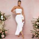 Solid Color Wrap Chest Tops Ruffles Skirt Suit GZIY-6230