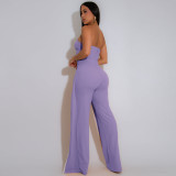 Fashion Wrap Chest Wide Leg Jumpsuit GZIY-6190