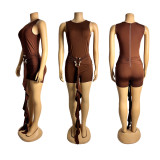 Plus Size Solid Color Sleeveless Jumpsuit GZIY-6071