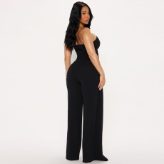 Fashion Wrap Chest Wide Leg Jumpsuit GZIY-6190