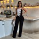 Wrap Chest Contrast Color Jumpsuit GZIY-6008