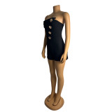 Wrap Chest Solid Color Romper GZIY-6059