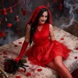 Halloween Ghost Bride Red Mini Dress GMMD-8113