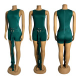 Plus Size Solid Color Sleeveless Jumpsuit GZIY-6071