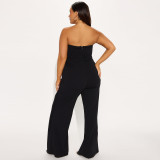 Fashion Wrap Chest Wide Leg Jumpsuit GZIY-6190