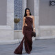 Single Shoulder Backless Pleated Maxi Dress GZIY-6238