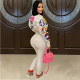 Long Sleeve Print Casual Jackets Coats YNSF-8007