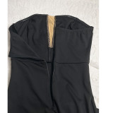 Diamond Bow High-Slit Maxi Dress GZIY-6012