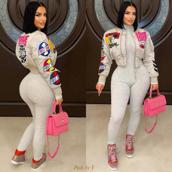 Long Sleeve Print Casual Jackets Coats YNSF-8007