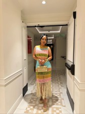 Casual Striped Tassel Knit Beach Dress TR-1346