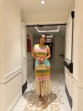 Casual Striped Tassel Knit Beach Dress TR-1346