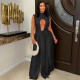 Solid Color Tie Up Loose Two Piece Pant Set BY-7538